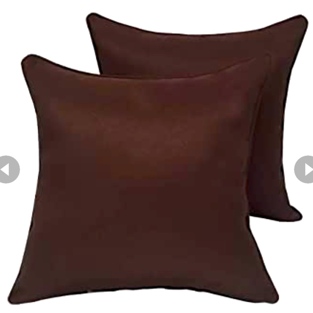 2 Pack Outdoor Solid Waterproof Throw Pillow Covers, 18''x18'', Brown, nwt